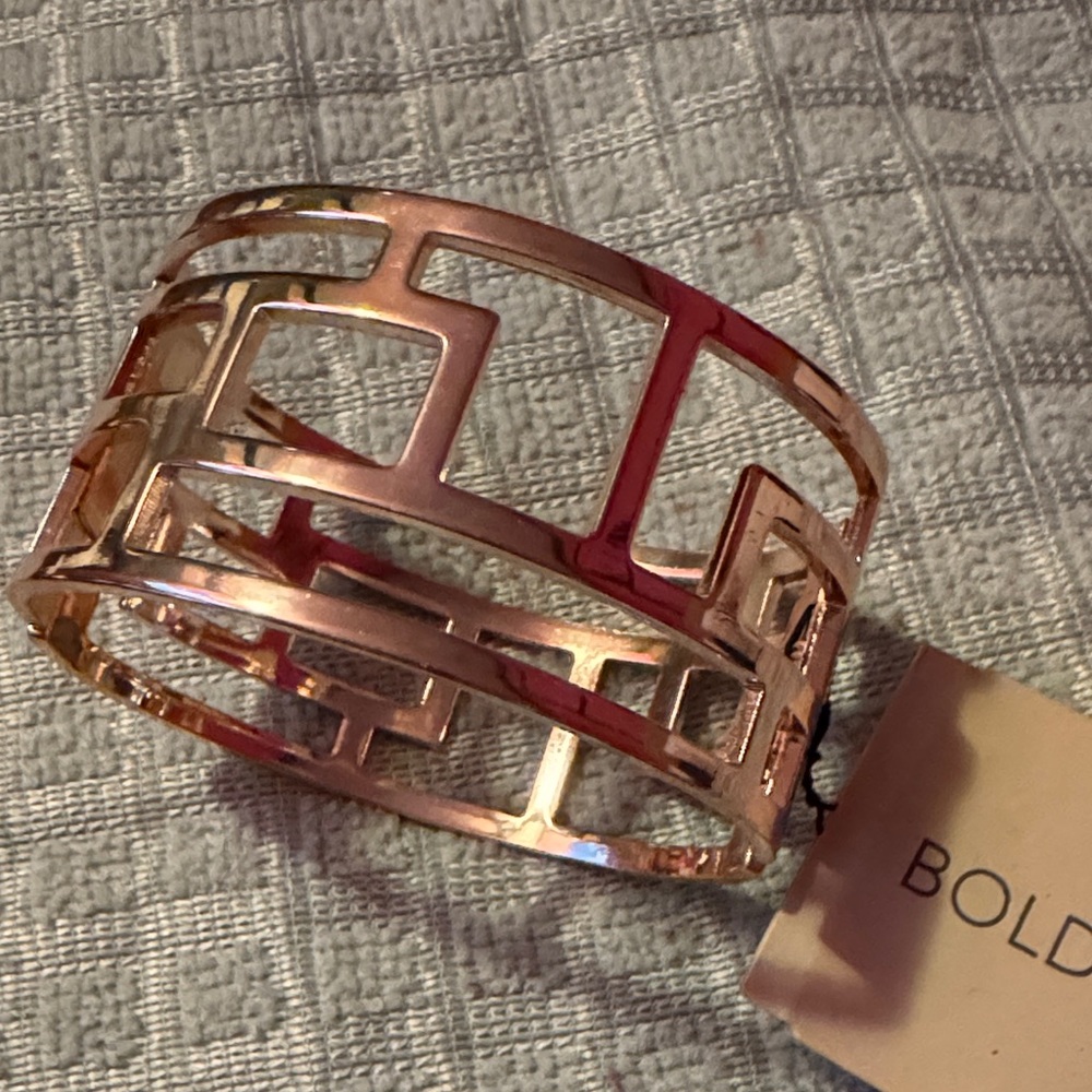 JCPenney BOLD elements bracelet Rose Gold Tone Bracelet hinged One Size Stacked